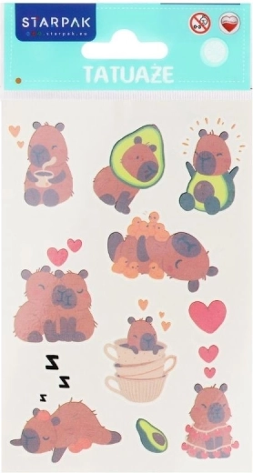 Temporary capybara tattoo - 1 piece