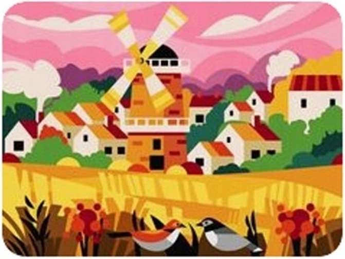 Norimpex Paint by Numbers Village with a Windmill 40 × 50 cm