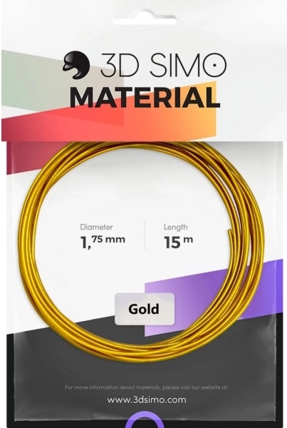 Filament real gold 1.75 mm for 3D pens and printing – gold, 15 m