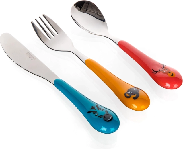 Children's ZOO Cutlery Set with Plastic Handle, 3 Pieces