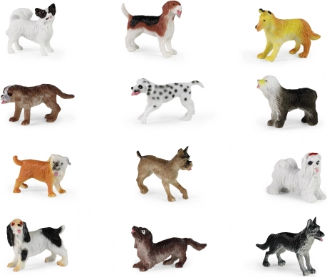 Set of 12 Plastic Dogs