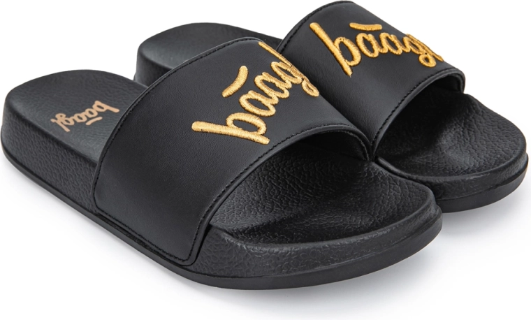 Baagl Logo Gold Slides (size 32)