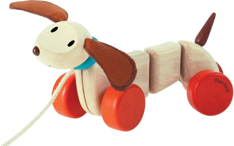 Дървено кученце за дърпане PlanToys