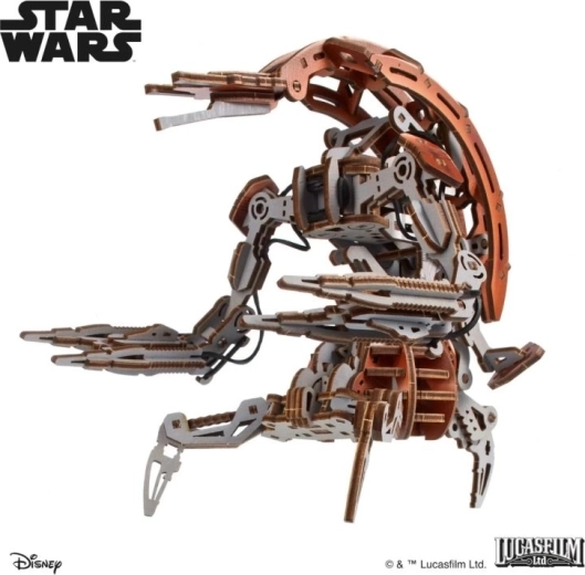 Ugears 3D дървен механичен модел за сглобяване Star Wars Droideka