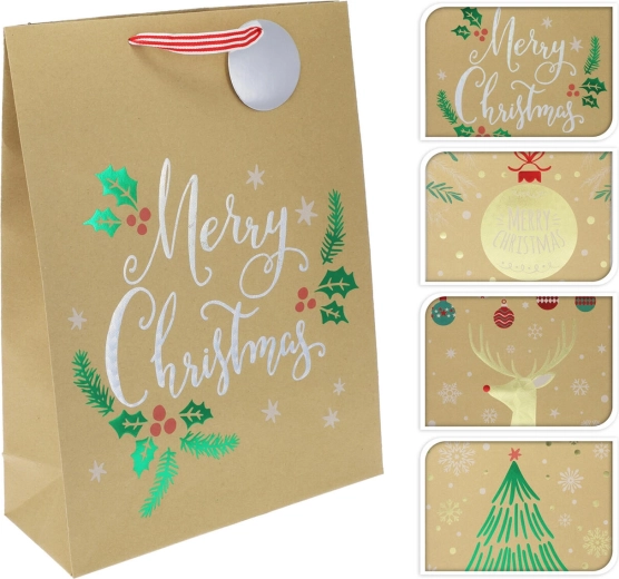 Paper gift bag XL Christmas mix of designs 40 × 30 × 10 cm