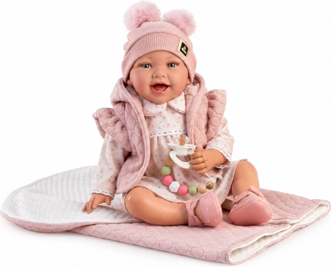 Guca Olivie weighted realistic baby doll with sounds and soft fabric body, 42 cm