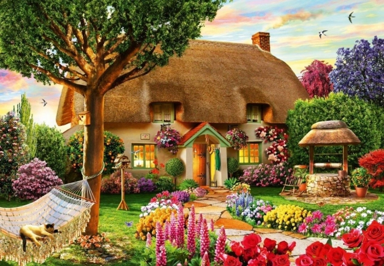 Bluebird puzzle Thatched Cottage 1000 pieces