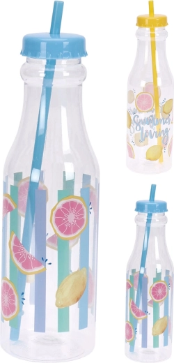 Drinking bottle with straw 650 ml – mix of summer motifs