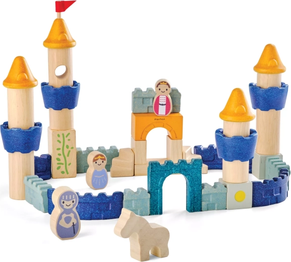 PlanToys дървен конструктор замък (40 части)