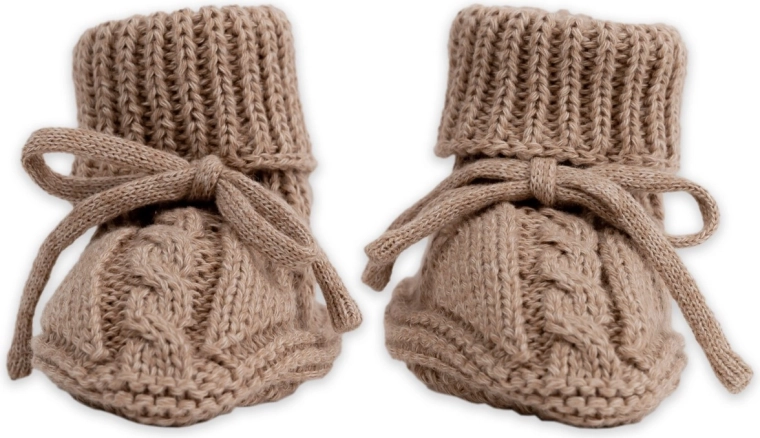 Lodger плетени пантофки knit cable fudge 0–6 месеца