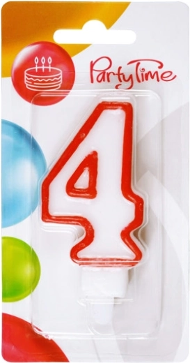 Birthday candle number 4 red
