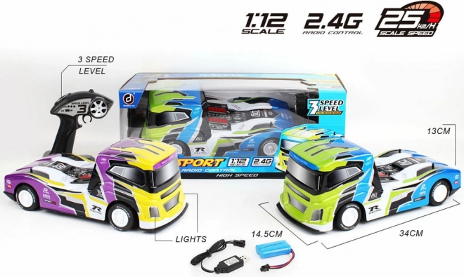 R/C състезателен влекач 1:12 с три скорости