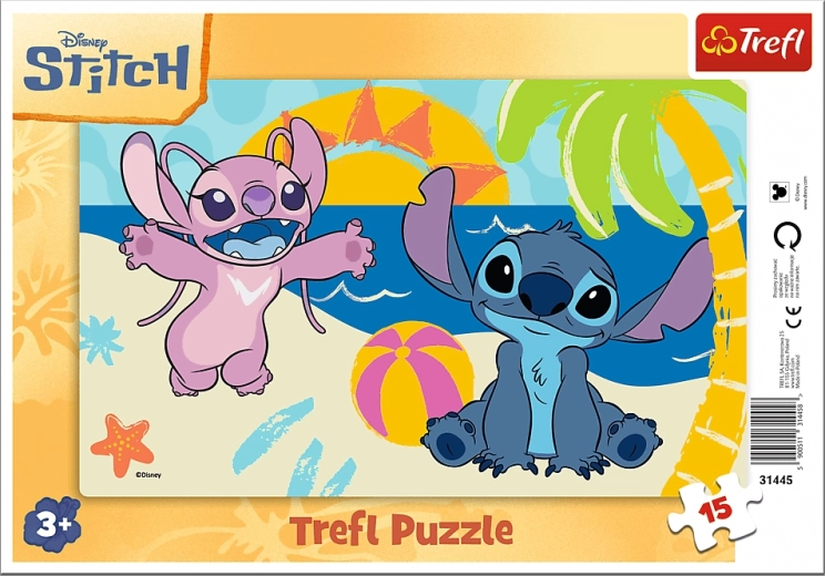 Пъзел Trefl Lilo & Stitch: на морето 15 части