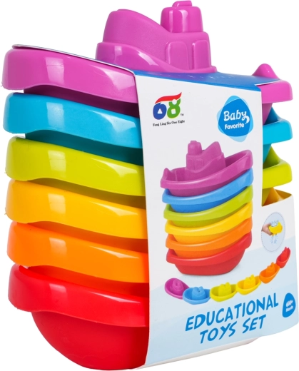 Set of Colored Bath Boats - 6 pcs