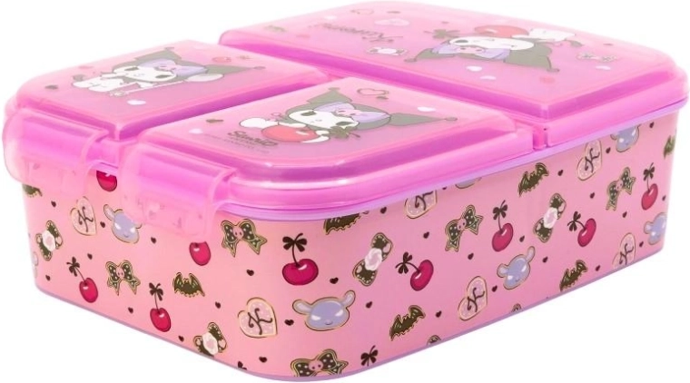 Three-compartment Kuromi pink snack box