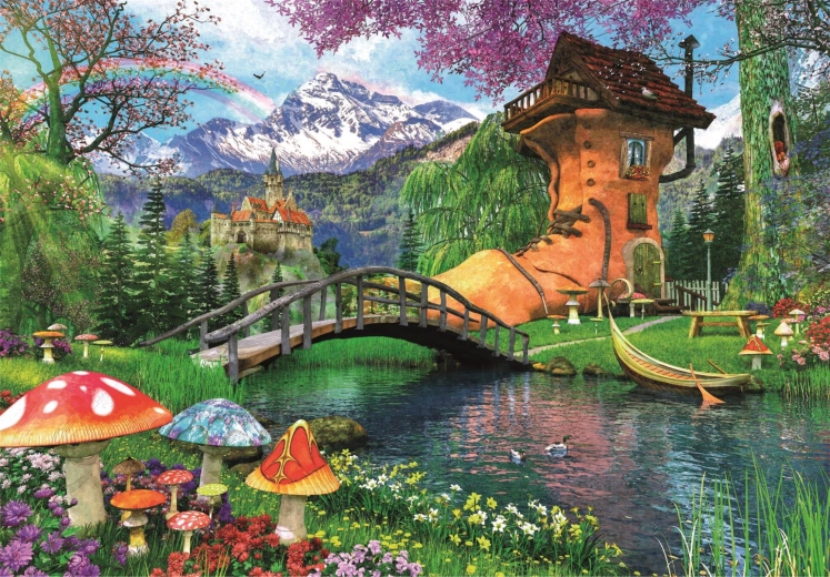 Charming fairy-tale house motif