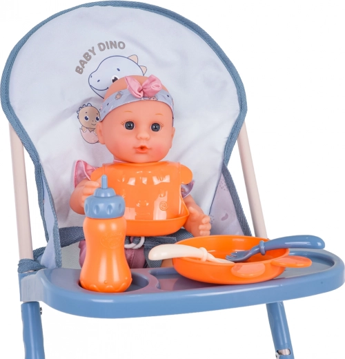 Stable feeding high chair with accessories