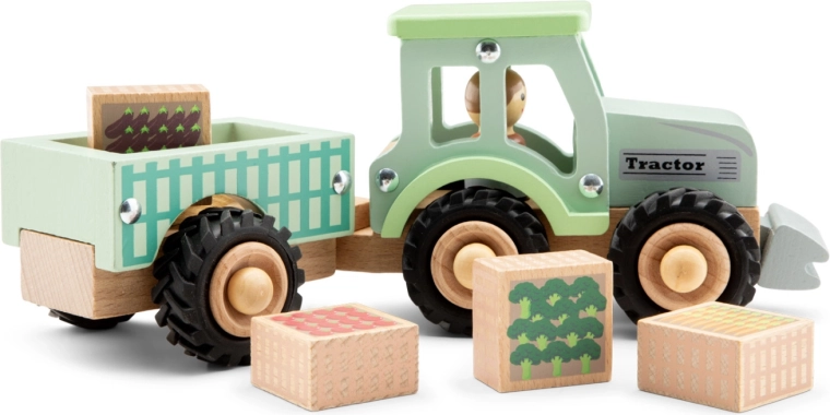 Дървени блокчета със зеленчуци