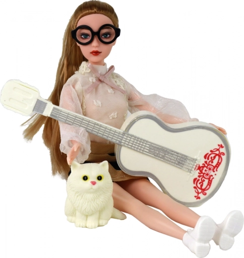 Musical fun with a white guitar