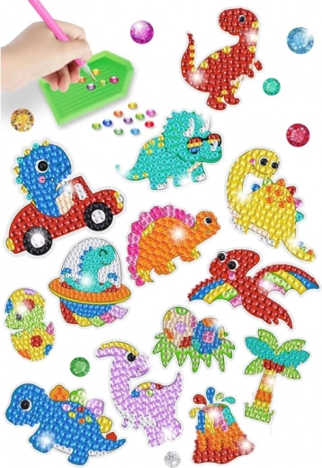 Пъстри стикери с динозавърски мотиви