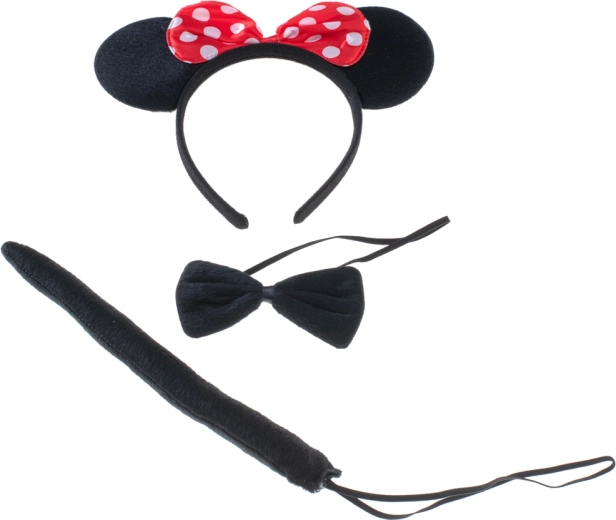 Иконична диадема с уши и панделка на точки