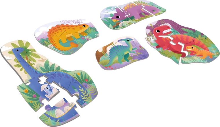 Learning through play with 5 dinosaurs