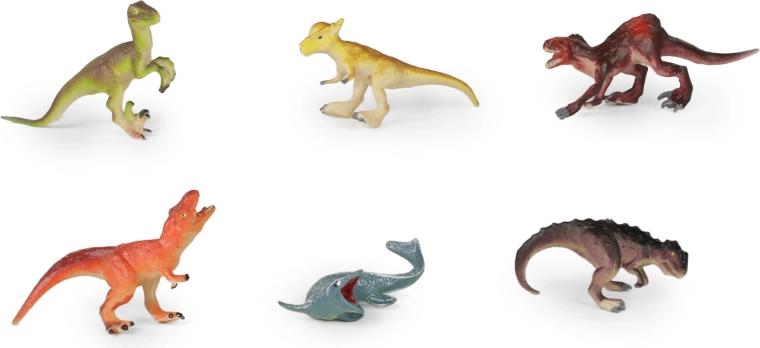 Six colorful dinosaurs for creative play