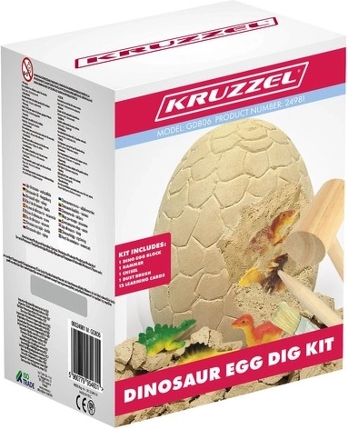 Динозавърско яйце и инструменти за разкопки