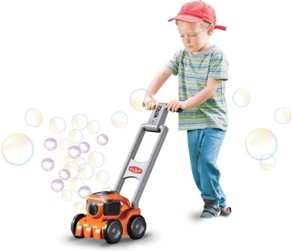 Combination of mower and bubble maker