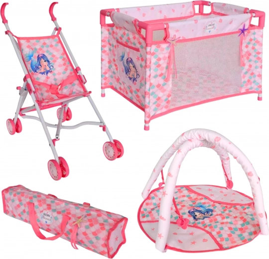 Foldable stroller and travel crib