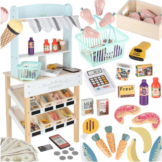 Stable wooden construction with 6 shelves