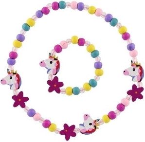 Цветен комплект колие и гривна