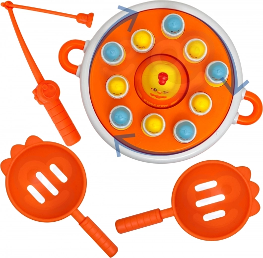 Лов на пиленца върху музикален въртящ се диск