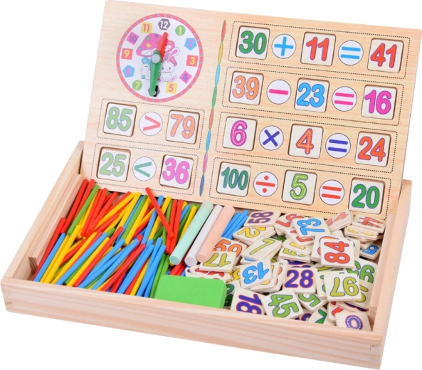 Practical wooden box with board