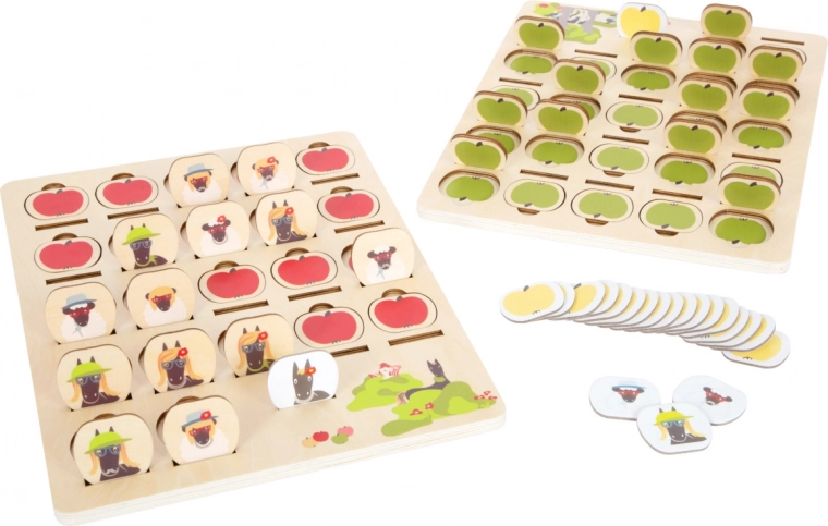 Two sturdy wooden boards with interchangeable tokens