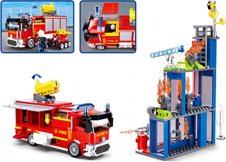 Екшън пожарен камион с водно оръдие