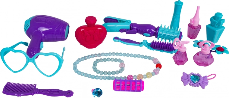 Богат комплект фризьорски и козметични аксесоари