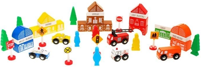 Различни превозни средства и фигурки