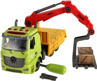 Крановата стрела повдига товара като в реалността