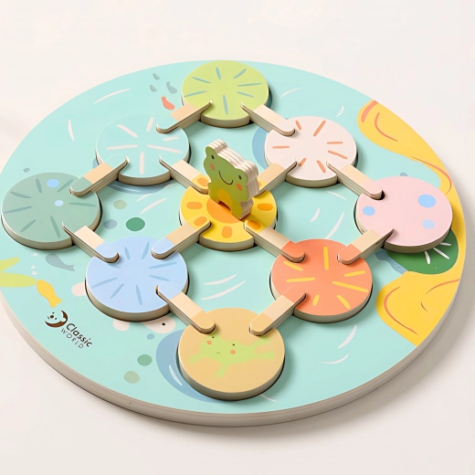 Дървена жабка и пастелни цветове