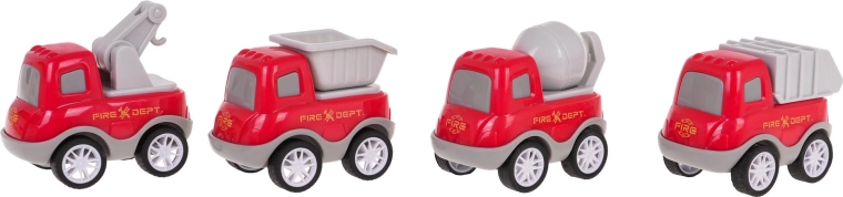 Four mini vehicles for creative play
