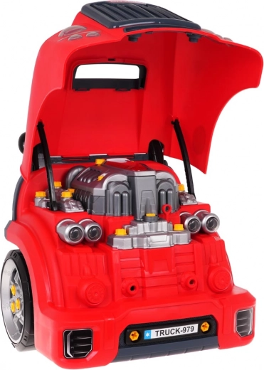 Opening hood and disassemblable engine