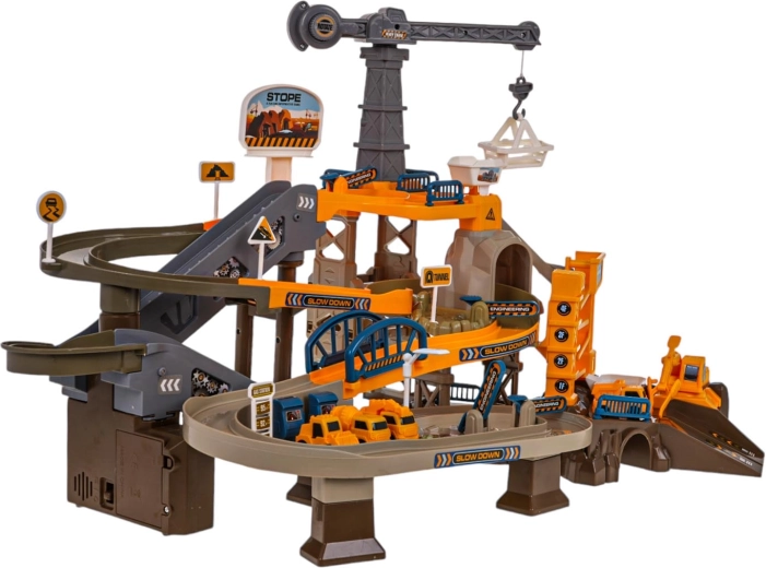 Rotating crane and work stations