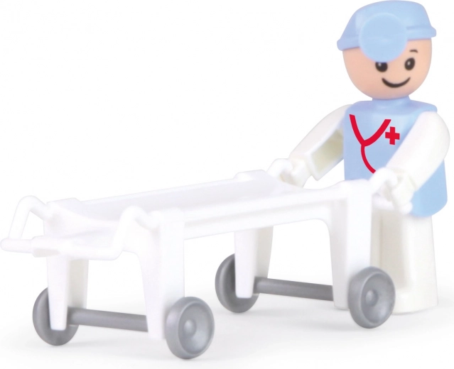 Фигурка на спасител и носилка в комплекта