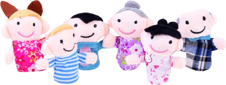 6 colorful puppets