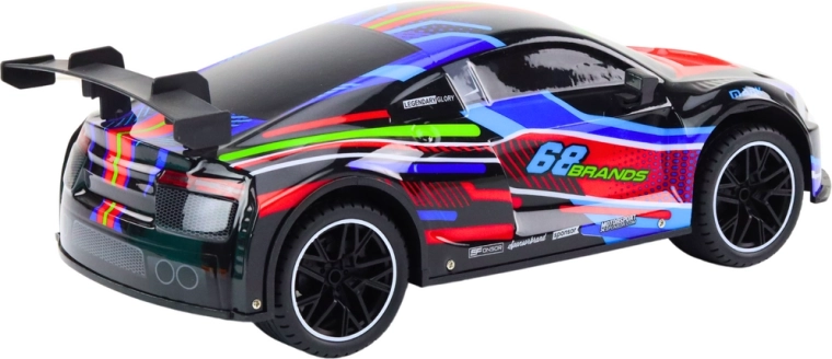 Suspension, rubber tires, and LED lights