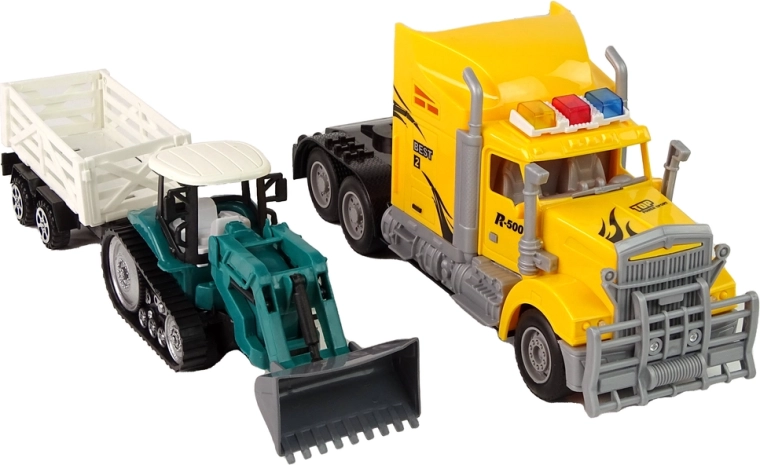 Реалистичен строителен комплект камион + багер