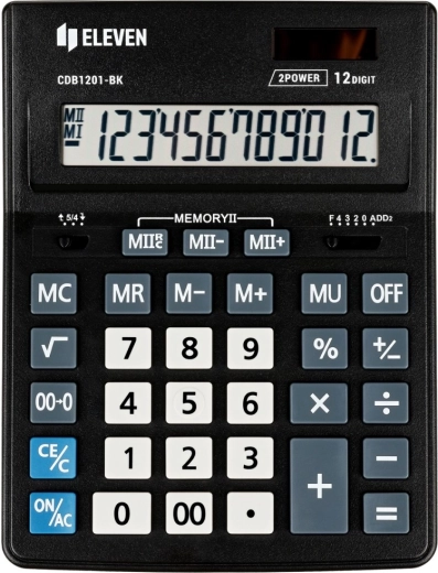 12-digit display for clear calculations