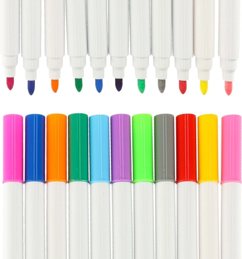 12 цветни тебеширени маркера в комплекта