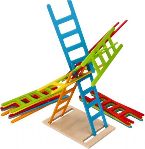 Colorful wooden ladders